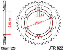 JT Sprockets 822.43 JTR hátsó lánckerék acél