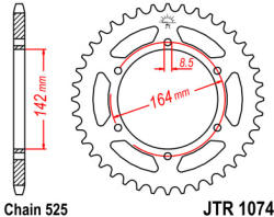 JT Sprockets 1074.44 JTR hátsó lánckerék acél