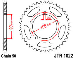 JT Sprockets 1022.47 JTR hátsó lánckerék acél