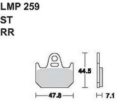 AP RACING fékbetét hátsó YAMAHA TZ 250 Radial -2002 259 RR