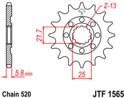 JT Sprockets 1565.14 JTF első lánckerék