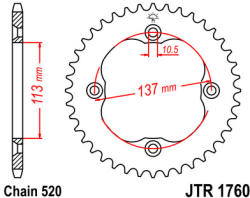 JT Sprockets 1760.38 JTR hátsó lánckerék acél