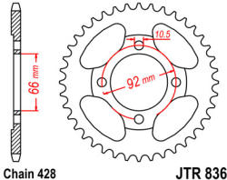 JT Sprockets 836.39 JTR hátsó lánckerék acél