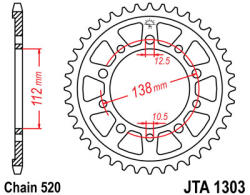 JT Sprockets 1303.51 JTA hátsó lánckerék alumínium