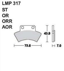 AP RACING fékbetét hátsó POLARIS 400 Sport L 1994-1998 317 AOR