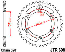 JT Sprockets 698.41 JTR hátsó lánckerék acél