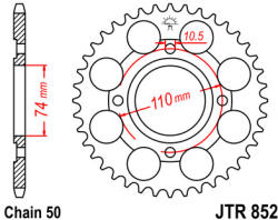 JT Sprockets 852.41 JTR hátsó lánckerék acél