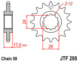 JT Sprockets 295.16 JTF első lánckerék