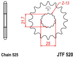 JT Sprockets 520.15 JTF első lánckerék
