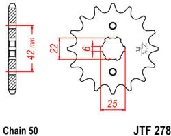 JT Sprockets 278.16 JTF első lánckerék