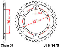 JT Sprockets 1479.47 JTR hátsó lánckerék acél
