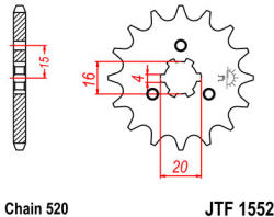 JT Sprockets 1552.10 JTF első lánckerék