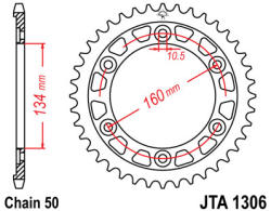 JT Sprockets 1306.43 JTA hátsó lánckerék alumínium