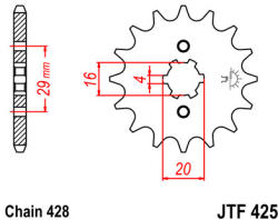 JT Sprockets 425.14 JTF első lánckerék