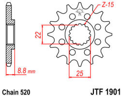 JT Sprockets 1901.13 JTF első lánckerék