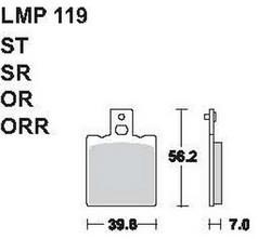 AP RACING fékbetét hátsó BIMOTA 1D 0 Tesi -1993 119 ST