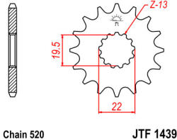 JT Sprockets 1439.11 JTF első lánckerék