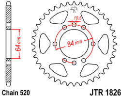 JT Sprockets 1826.40 JTR hátsó lánckerék acél