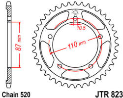 JT Sprockets 823.39 JTR hátsó lánckerék acél