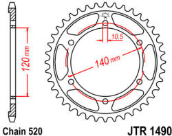 JT Sprockets 1490.40 JTR hátsó lánckerék acél