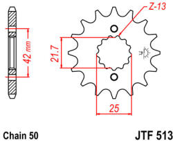 JT Sprockets 513.14 JTF első lánckerék