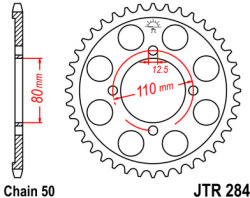 JT Sprockets 284.37 JTR hátsó lánckerék acél