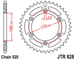 JT Sprockets 828.49 JTR hátsó lánckerék acél