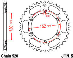 JT Sprockets 8.51 JTR hátsó lánckerék acél