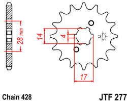 JT Sprockets 277.13 JTF első lánckerék