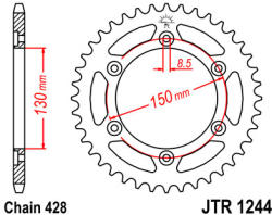 JT Sprockets 1244.54 JTR hátsó lánckerék acél