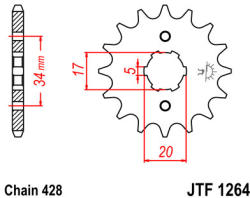 JT Sprockets 1264.16 JTF első lánckerék