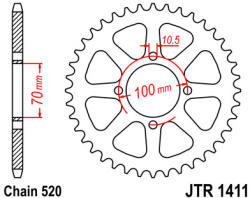 JT Sprockets 1411.50 JTR hátsó lánckerék acél