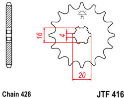 JT Sprockets 416.16 JTF első lánckerék