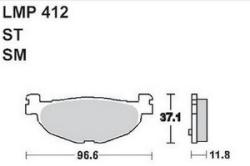 AP RACING fékbetét hátsó YAMAHA XP 500 TMAX -2008 412 ST