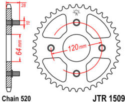 JT Sprockets 1509.41 JTR hátsó lánckerék acél