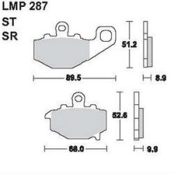AP RACING fékbetét hátsó KAWASAKI ZX-6R 636 Ninja 2002-2002 287