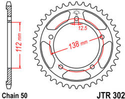 JT Sprockets 302.41 JTR hátsó lánckerék acél