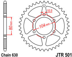 JT Sprockets 501.42 JTR hátsó lánckerék acél