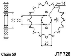 JT Sprockets 726.15 JTF első lánckerék