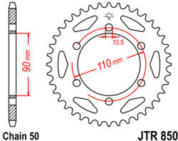 JT Sprockets 850.32 JTR hátsó lánckerék acél