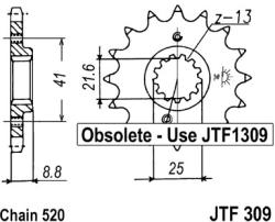 JT Sprockets 309.15 JTF első lánckerék