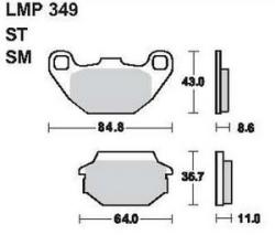 AP RACING fékbetét hátsó KYMCO 125 Super-9 -2000 349 ST