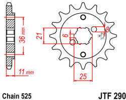 JT Sprockets 290.15 JTF első lánckerék