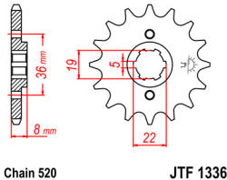 JT Sprockets 1336.13 JTF első lánckerék