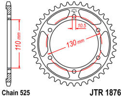 JT Sprockets 1876.45 JTR hátsó lánckerék acél