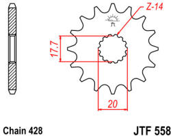 JT Sprockets 558.20 JTF első lánckerék