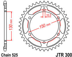 JT Sprockets 300.49 JTR hátsó lánckerék acél