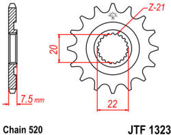 JT Sprockets 1323.13 JTF első lánckerék