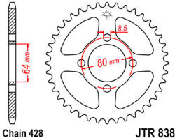 JT Sprockets 838.39 JTR hátsó lánckerék acél
