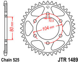 JT Sprockets 1489.42 JTR hátsó lánckerék acél